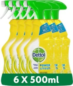 Dettol - Power & Fresh - Allesreinger Spray - Citrus - 6 X 500 Ml -Reinigingsproducten 1021x1200