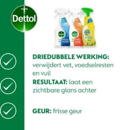 Dettol - 1,5L Allesreiniger Spray Power & Fresh - Badkamer 1x500 Ml Keuken 1x500ml Citrus 1x500ml - Voordeelverpakking -Reinigingsproducten 1125x1200
