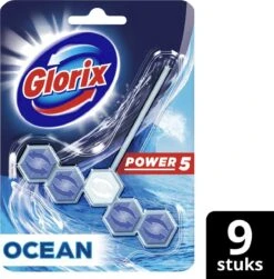 Glorix Power 5 Toiletblokken - Ocean - 9 Stuks - Halfjaarbox - Voordeelverpakking -Reinigingsproducten 1180x1200 3