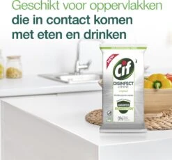 Cif Disinfect & Shine Wipes Doden 99,99% Van De Bacteriën Original Desinfecterende Schoonmaakdoekjes, Van 100% Biologisch Afbreekbaar Textiel 5 X 75 Doekjes -Reinigingsproducten 1200x1118