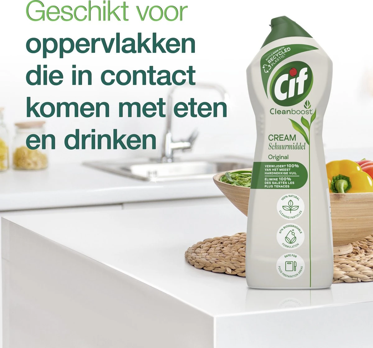 Cif CleanBoost Cream Original Schuurmiddel - 8 X 750 Ml - Voordeelverpakking 10 Cif CleanBoost Cream Original Schuurmiddel - 8 X 750 Ml - Voordeelverpakking - Afbeelding 8