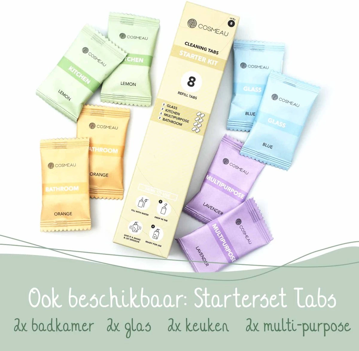 Cosmeau Schoonmaakmiddel Tabletten Cleaning Tabs Schoonmaak Tabs - Keukenreiniger - Badkamerreiniger Sanitair- Glasreiniger 11 Cosmeau Schoonmaakmiddel Tabletten Cleaning Tabs Schoonmaak Tabs - Keukenreiniger - Badkamerreiniger Sanitair- Glasreiniger - Afbeelding 9