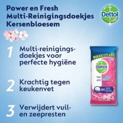 Dettol - Schoonmaakdoekjes - Power & Fresh - Kersenbloesem - 80 Stuks X8 -Reinigingsproducten 1200x1200 131