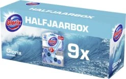 Glorix Power 5 Toiletblokken - Ocean - 9 Stuks - Halfjaarbox - Voordeelverpakking -Reinigingsproducten 1200x760 3