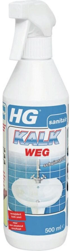 HG Kalkweg Schuimspray - 500ml - 100% Glans - Verwijdert En Voorkomt Kalk - Biologisch Afbreekbaar -Reinigingsproducten 337x1200