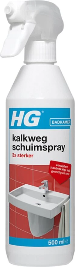 HG Kalkweg Schuimspray 3x Sterker - 500ml - Verwijdert Extreme Kalkresten - 100% Opgelost, 100% Resultaat -Reinigingsproducten 340x1200