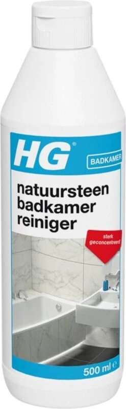 HG Natuursteen Badkamer Reiniger - 500ml - Ook Voor Marmer - Verwijdert Veilig Hardnekkig Vuil -Reinigingsproducten 371x1200