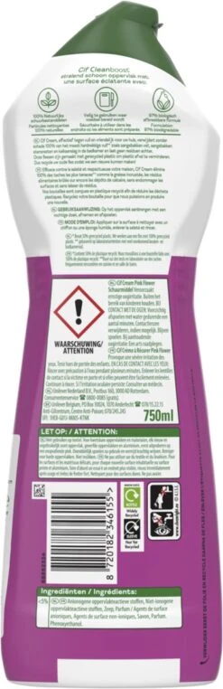 Cif CleanBoost Cream Pink Schuurmiddel - 8 X 750 Ml - Voordeelverpakking -Reinigingsproducten 389x1200 1