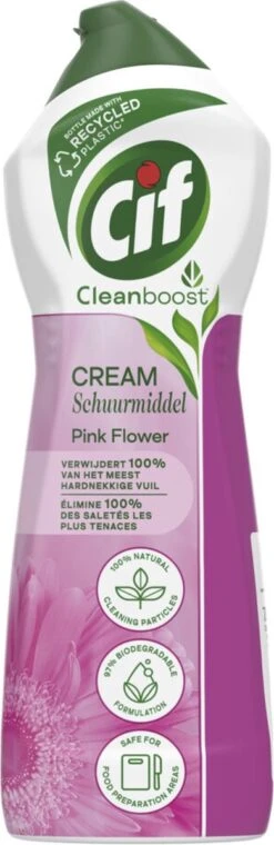 Cif CleanBoost Cream Pink Schuurmiddel - 8 X 750 Ml - Voordeelverpakking -Reinigingsproducten 390x1200 1
