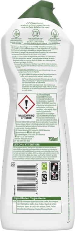 Cif CleanBoost Cream Original Schuurmiddel - 8 X 750 Ml - Voordeelverpakking 12 Cif CleanBoost Cream Original Schuurmiddel - 8 X 750 Ml - Voordeelverpakking -Reinigingsproducten 390x1200 4