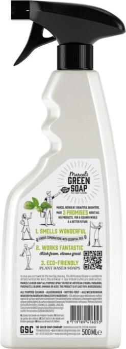 Marcel's Green Soap Allesreiniger Spray Basilicum & Vertivert Gras - 6 X 500 Ml -Reinigingsproducten 436x1200