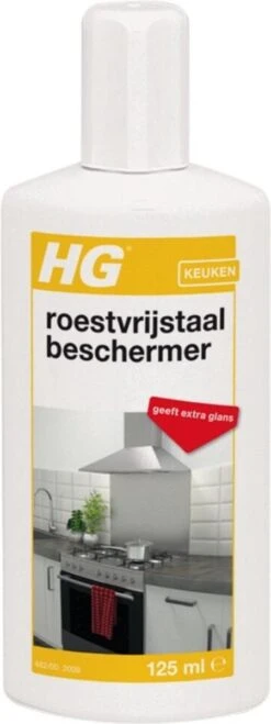 HG Roestvrijstaal Beschermer - 125ml - Snel En Eenvoudig - Laat RVS Weer Glanzen -Reinigingsproducten 450x1200
