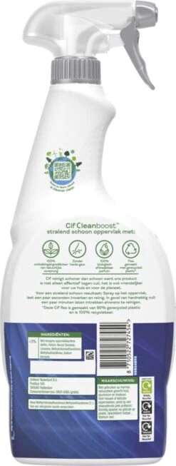 Cif CleanBoost Power & Shine Badkamer Spray - 6 X 750 Ml - Voordeelverpakking -Reinigingsproducten 454x1200