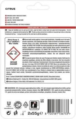 Glorix Power 5 Toiletblokken - Citroen - 7 X 2 Stuks - Voordeelverpakking -Reinigingsproducten 774x1200