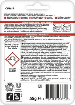 Glorix Power 5 Toiletblokken - Citroen - 9 Stuks - Voordeelverpakking -Reinigingsproducten 860x1200 1