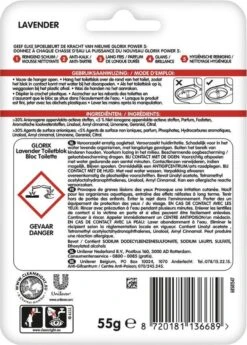 Glorix Power 5 Toiletblokken - Lavendel - 9 Stuks - Voordeelverpakking -Reinigingsproducten 860x1200