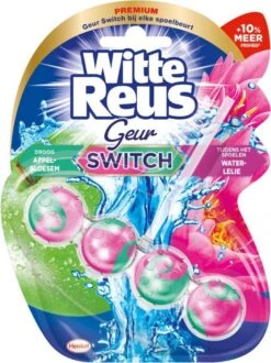 Witte Reus Toiletblok Geur Switch - Appel Waterlelie - WC Blokjes Voordeelverpakking - 10 Stuks -Reinigingsproducten 897x1200 2